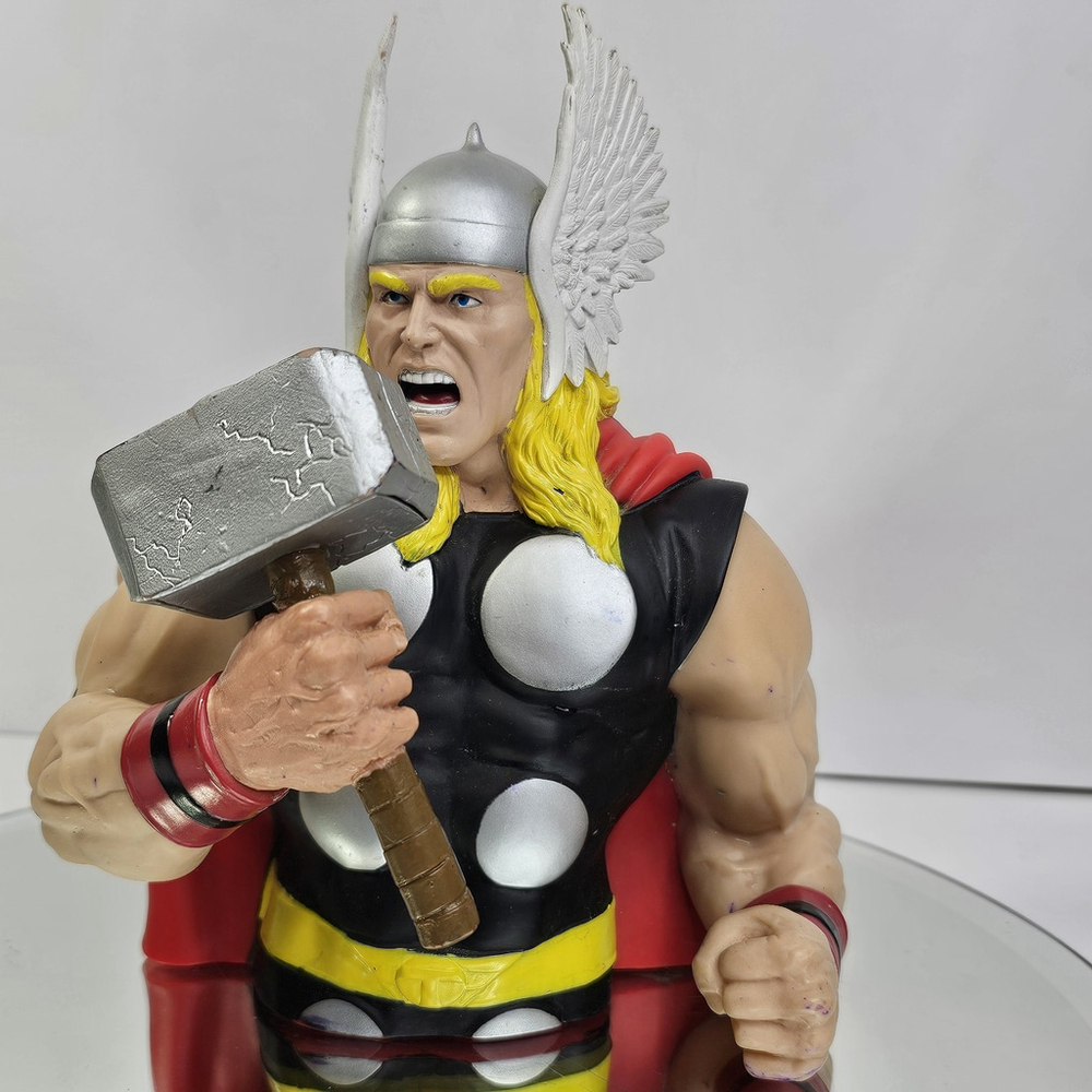 Monogram Thor Avengers Vinyl Coin Bust Bank 2012 With Pen Marks